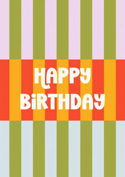Classic Birthday Card – Colourful Stripes created by Blossom Hound Designs