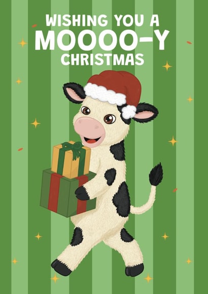 Cute Christmas Card – Christmas Cow created by @Cupsie's Creations