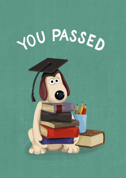 Wallace and Gromit - Gromit Exam Congratulations Card - You Passed created by Wallace & Gromit