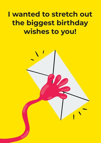 Funny Stretchy Arm Birthday Card - Massive Birthday Wishes Cute Humour created by FarrowsHandmade