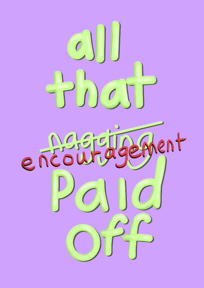 Funny exam congratulations from parents created by Palette&Petal 