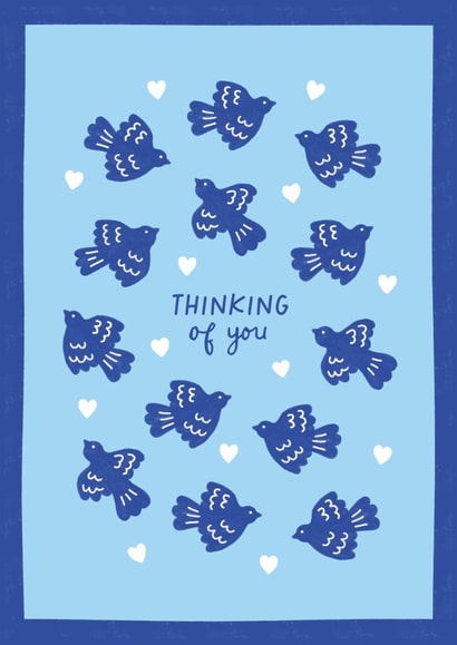 Cute Thinking Of You Card - Birds - Hearts created by Jess Shah