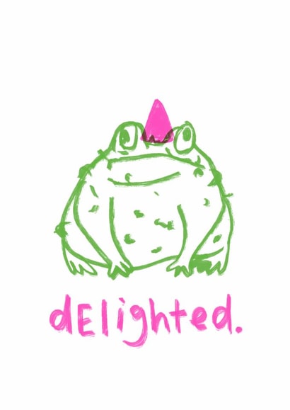 Funny Birthday Card - Delighted Toad - Grumpy created by Lucy Maggie Designs