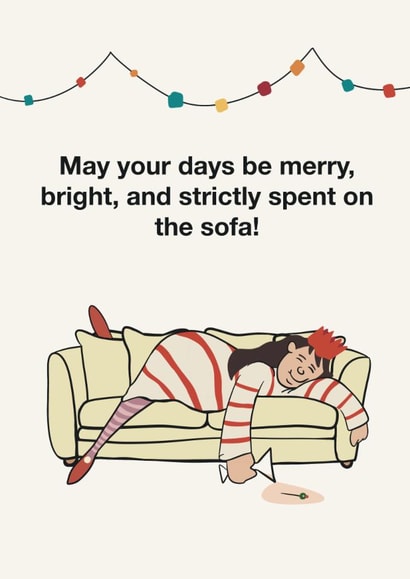 Funny Sofa Christmas Greeting Card created by FarrowsHandmade
