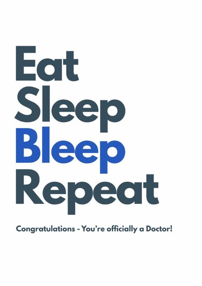 Classic Congratulations Card - You're Officially A Doctor - Bleep created by Silva + Stars