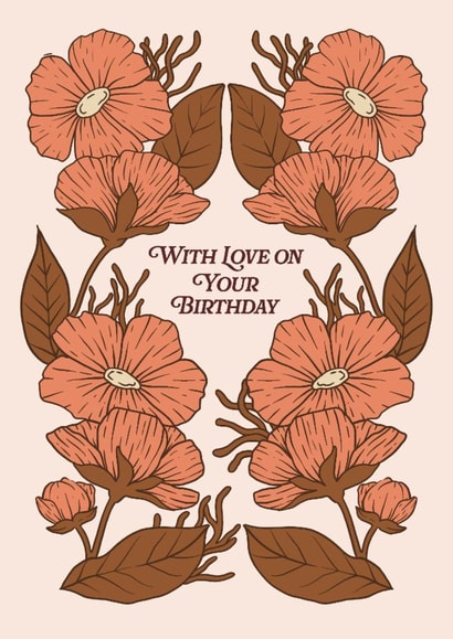 Pretty Floral Art Card - With Love on Your Birthday created by Lately Studio