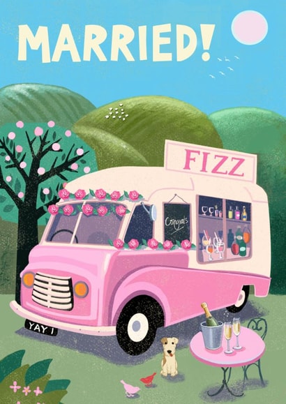 Classic Wedding Card - Married! - Vintage Van created by Rocket68
