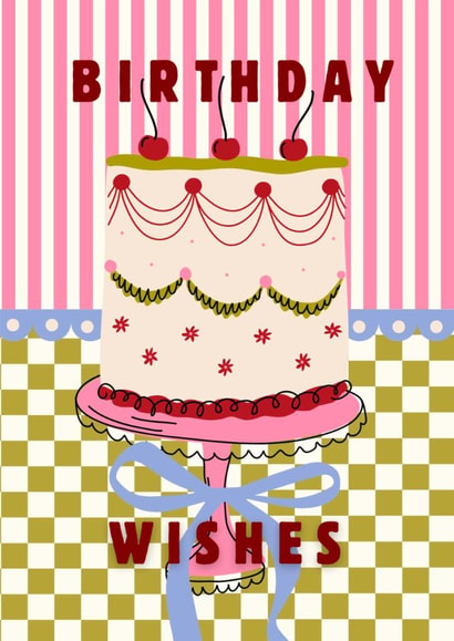 Classic Birthday Card - Cherry Cake created by Wondi Studios
