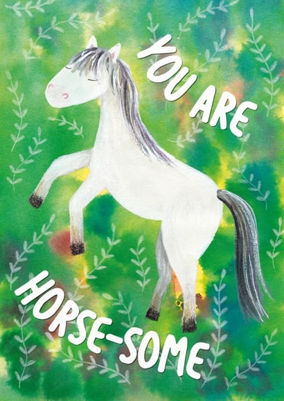Arty Love & Friendship/Just Because Card - Horse - Pun created by Monika & Doodle