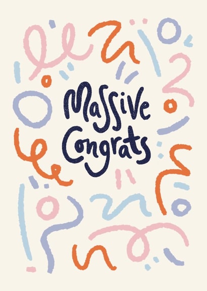 Classic Congratulations Card - Massive Congrats - Confetti created by Nicola Scott