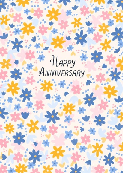 Pretty Anniversary Card - Ditsy Flowers created by Valeria Frustaci