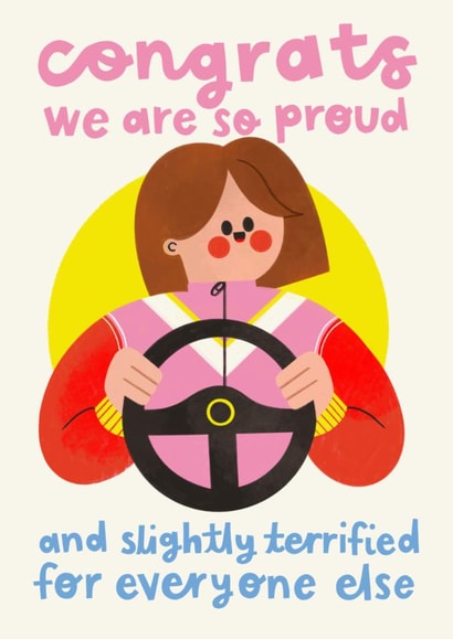 Funny Congratulations Card - Passed Driving Test Card - For Her created by AbiGoLucky