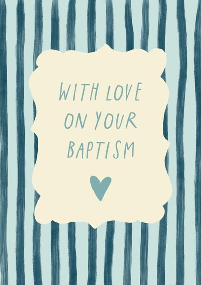 Classic Christening Card - With Love On Your Baptism - For Him created by Sweetlove Press