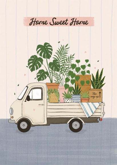 Classic New Home Card - Home Sweet Home - Plants created by Sweetlove Press