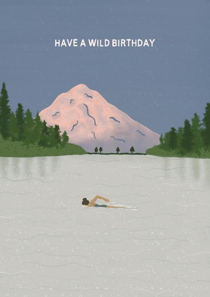 Classic Birthday Card - For Her - Wild Swimming created by Sweetlove Press