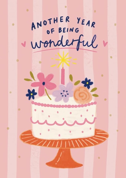 Classic Birthday Card - For Her - Another Year Of Being Wonderful created by Sweetlove Press