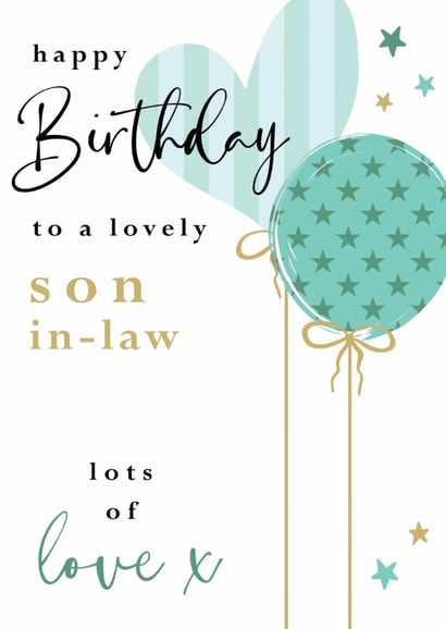 Classic Birthday Card - For Son In Law - Balloons created by Michelle Fiedler Design
