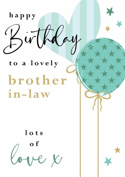 Classic Birthday Card - For Brother In Law - Balloons created by Michelle Fiedler Design