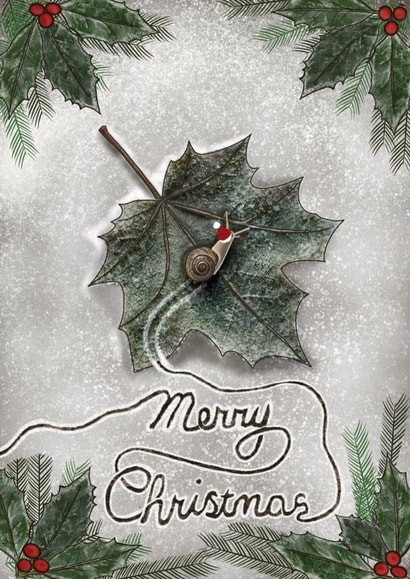 Cute Woodland Snail Card - Merry Christmas created by The Warren Creations