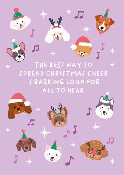 Singing Dogs Christmas Card | Funny Christmas Card for Dog Lovers created by Xoxo Designs by Ruth
