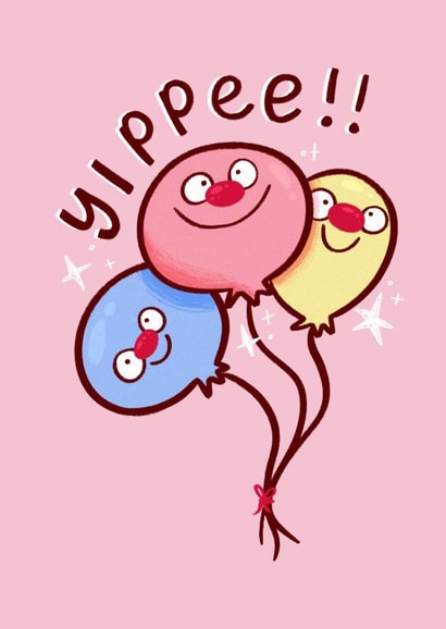 Fun Birthday Card - Balloons - Yippee! created by sleepiest
