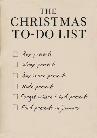Funny Christmas Card For Friends - The Christmas To-Do List created by Ink Icons