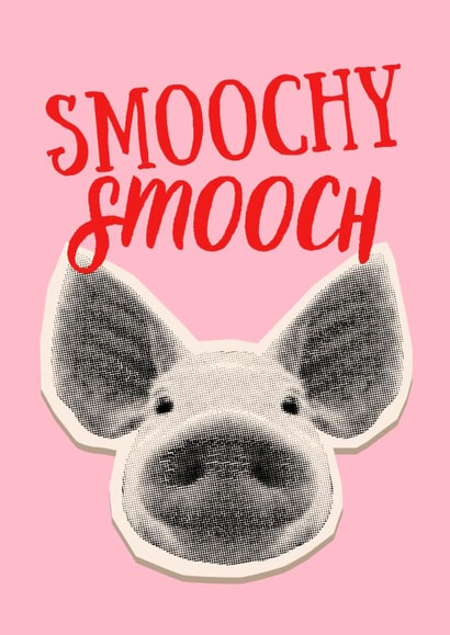Cute Kiss Card - PIG SMOOCH - Couple Kiss created by With Love Laxmi