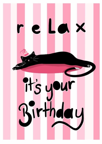 Cute cat birthday card created by Palette&Petal 