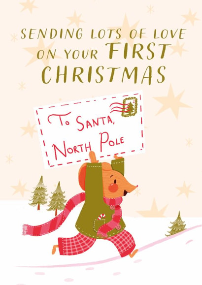 First Christmas - Sentimental Baby's 1st Christmas Card - Cute Letter to Santa created by Kitty Strand