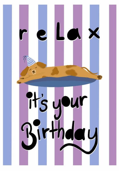 Cute dog birthday card for a friend created by Palette&Petal 