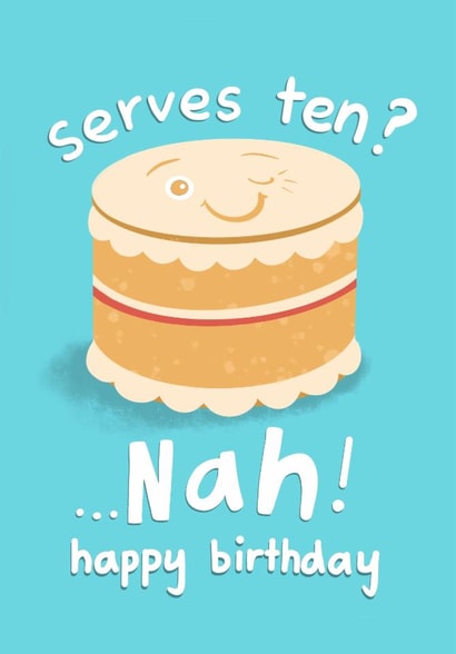 Funny birthday cake card for friends created by Palette&Petal 