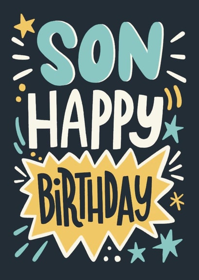 Classic Birthday Card - For Son - Stars created by Happy  Introvert