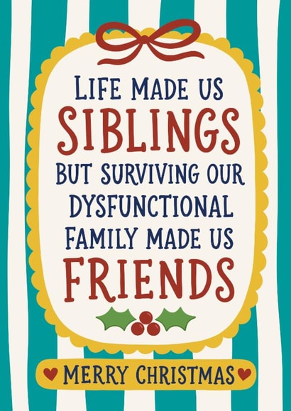 Sibling Christmas Card - Funny Dysfunctional Family created by The Merry Giraffe