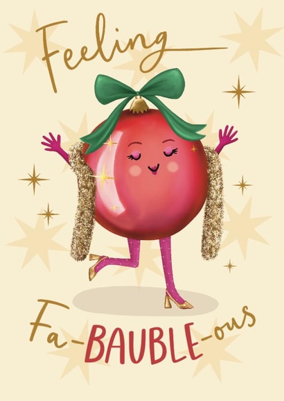 Fun Christmas Card - Glamorous Bauble Pun - Feeling Fabulous created by Sydney Jo Designs