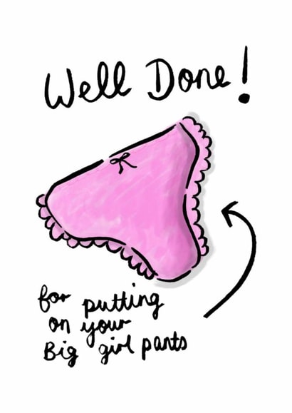 Funny Congratulations Card - Big Girl Pants created by Becca Made This 