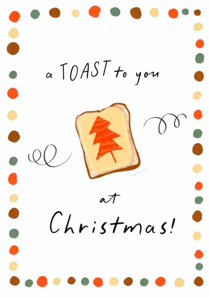 Humorous Christmas Card | Festive Food Pun | Modern Retro Toast created by patternmuse
