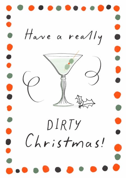 Funny Christmas Card | Have a Dirty Christmas | Retro Martini created by patternmuse