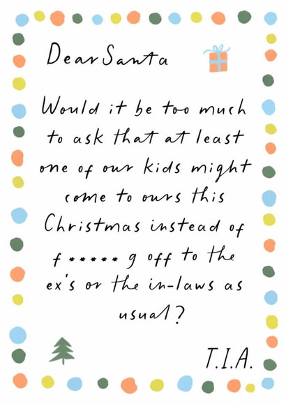 Sarcastic Parents Letter to Santa | Modern Retro Christmas Rant created by patternmuse