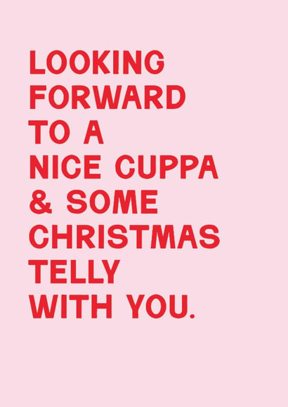 Classic Christmas Card - Cuppa And Christmas Telly created by Lemon and Sugar