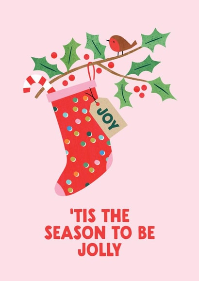 Classic Christmas Card - Stocking - 'Tis The Season To Be Jolly created by Lemon and Sugar 