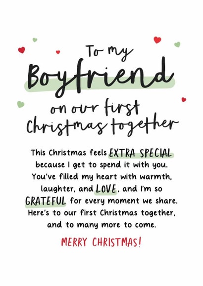 Heartfelt Christmas Card to Boyfriend on First Christmas Together created by Kreate Paper Co.