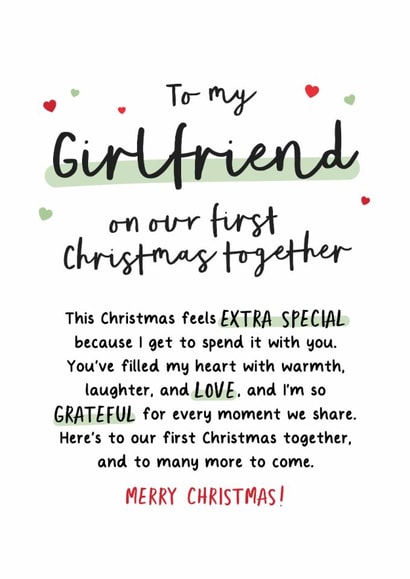 Heartfelt Card to Girlfriend on First Christmas Together created by Kreate Paper Co.
