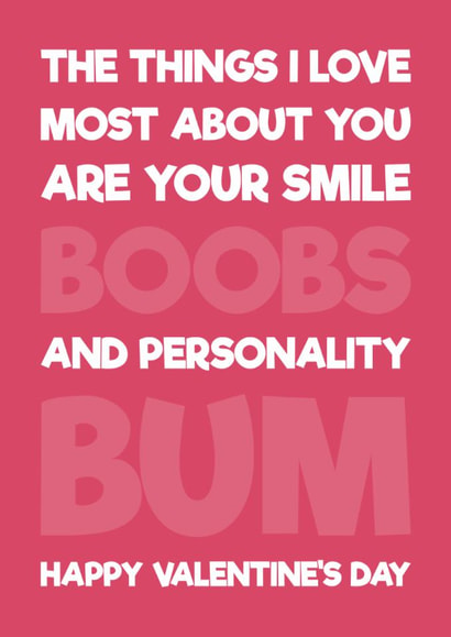 Funny / Rude Valentine's card for Wife / Girlfriend - Boobs & Bum created by Blind Faith