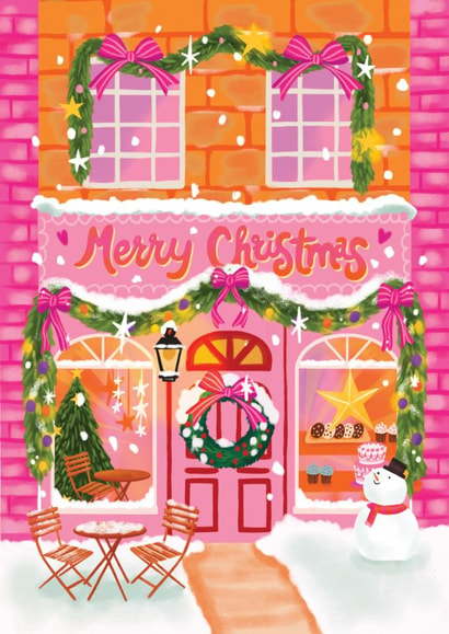 Pretty Christmas Card - Bakery - Festive Shop created by Aniet Illustration