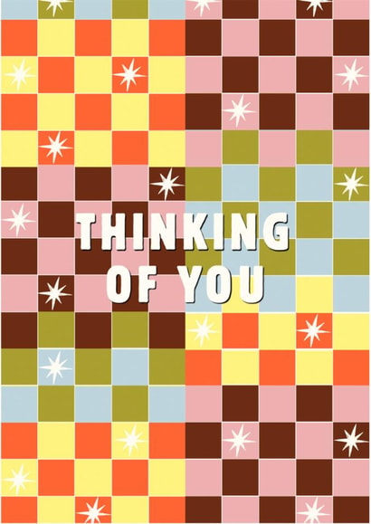 Classic Thinking Of You Card - Checkerboard Design created by Wondi Studios
