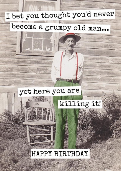 Funny Birthday Card - For Him - Grumpy Old Man - Vintage Humour Card created by Raven's Rest Studio
