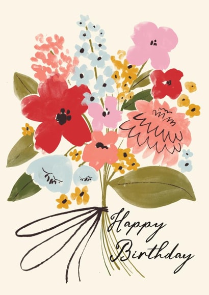 Classic Birthday Card - Flowers - Cottage-Core created by Laura Darrington Design Ltd.
