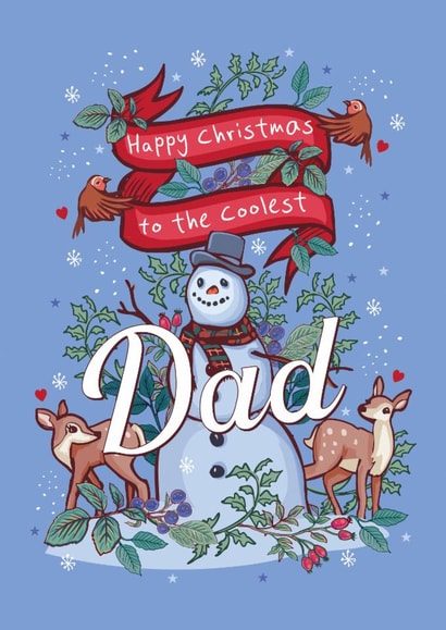 Cute Woodland Snowman Christmas Card for Dad created by Angie Spurgeon
