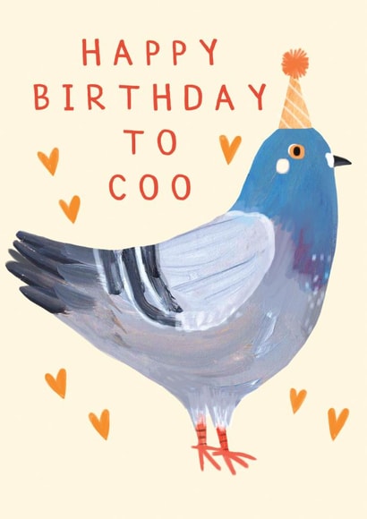 Cute Birthday Card - Happy Birthday To Coo - Pigeon created by Darcie Olley