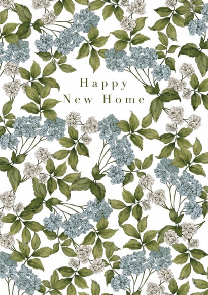 Pretty New Home Card - Blue And White Flowers created by Catherine Lewis Design